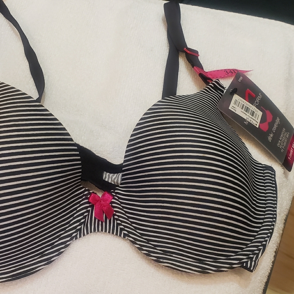 Beautiful Women's Stripe bra with pink bow